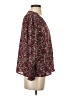 Aqua 100% Polyester Floral Burgundy 3/4 Sleeve Blouse Size S - photo 4