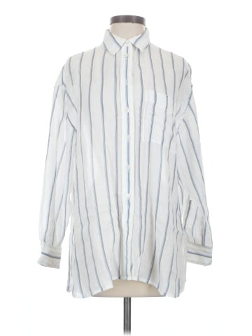 Madewell The Oversized Shirt in Stripe Ramie (view 1)