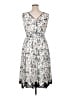 DressBarn 100% Polyester Print Silver Cocktail Dress Size 16 - photo 2