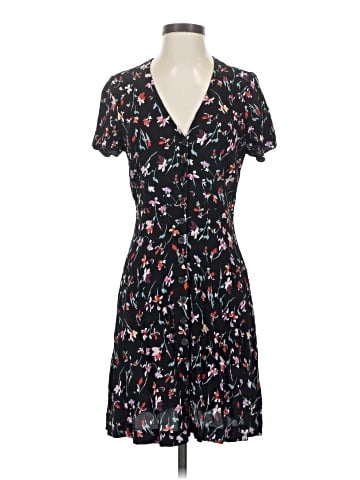 Madewell V-Neck Button-Front Mini Dress in Drifting Flowers (view 1)