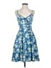 ModCloth 100% Polyester Floral Blue Cocktail Dress Size S - photo 1
