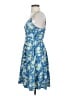ModCloth 100% Polyester Floral Blue Cocktail Dress Size S - photo 5
