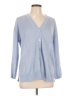 Talbots 100% Linen Solid Blue Cardigan Size Lg Petite - photo 1