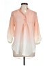Wishful Park Color Block Orange 3/4 Sleeve Button-Down Shirt Size L - photo 1