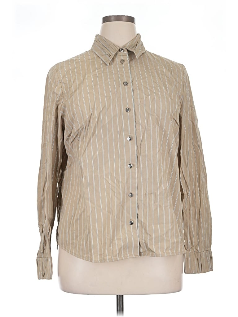 Pre-owned Tory Burch Long Sleeve Button Down Shirt In Tan