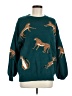 She + Sky Animal Print Teal Pullover Sweater Size M - photo 1