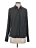 Express 100% Polyester Houndstooth Gray Long Sleeve Blouse Size S - photo 1
