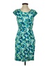 Calvin Klein Print Blue Casual Dress Size 4 - photo 1