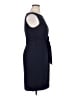 Talbots 100% Polyester Solid Blue Casual Dress Size 14 Petite - photo 4