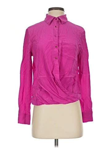 Amanda Uprichard Long Sleeve Silk Top (view 1)