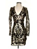 Quiz Metallic Gold Cocktail Dress Size EU 36 / US 6 - photo 1
