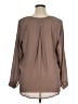 Worthington 100% Polyester Brown Long Sleeve Blouse Size XL - photo 2