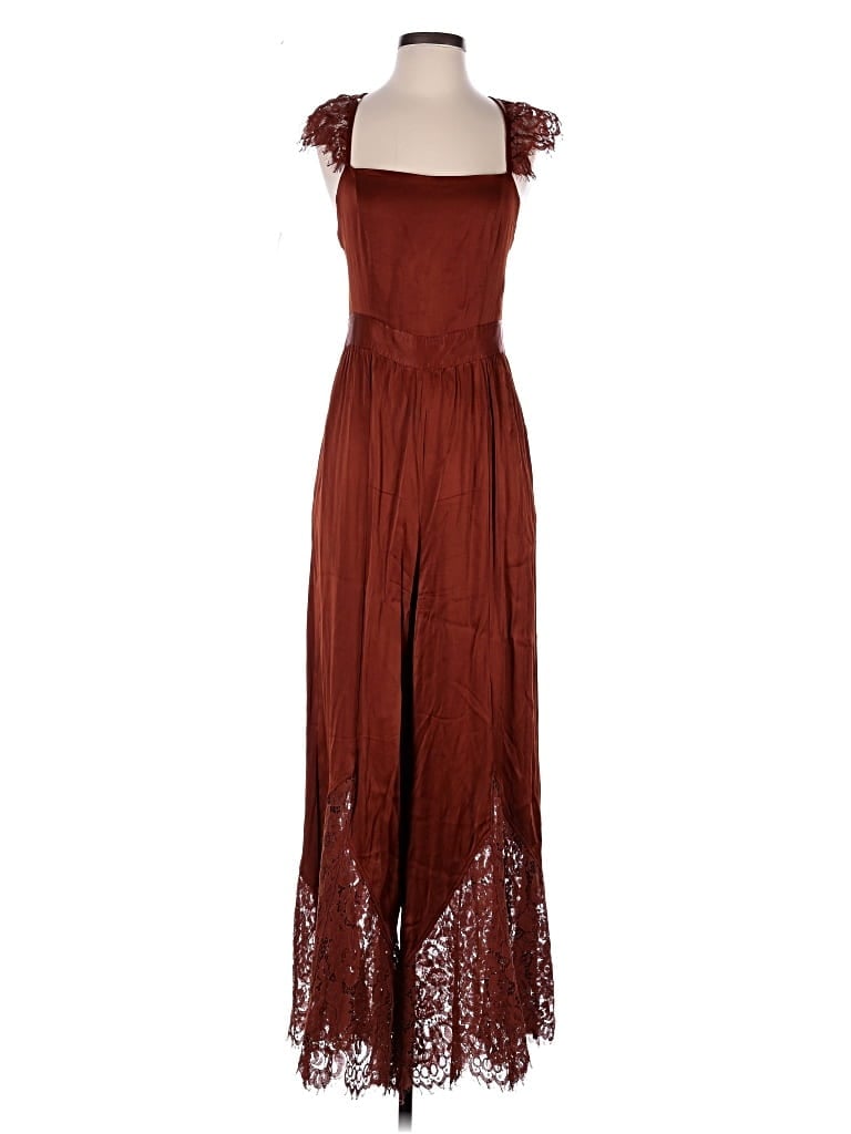 Pre-owned By Anthropologie Jumpsuit In Burgundy