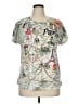 Christopher & Banks Print Silver Short Sleeve T-Shirt Size XL - photo 1