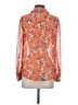 ModCloth 100% Polyester Floral Orange Long Sleeve Blouse Size S - photo 2