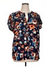 Pleione 100% Polyester Blue Short Sleeve Blouse Size XL - photo 1