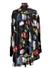 Free People 100% Polyester Floral Black Long Sleeve Blouse Size L - photo 2