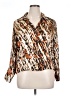 Worthington Animal Print Brown Long Sleeve Blouse Size XL - photo 1