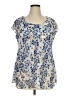 Roz & Ali Blue Short Sleeve Blouse Size 1X - photo 1