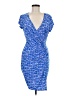 Laundry by Design Print Blue Cocktail Dress Size 8 - photo 1