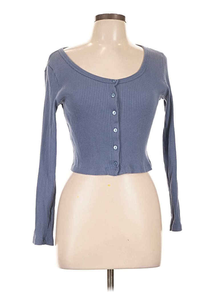 Pre-owned Uniqlo Long Sleeve T-shirt In Blue