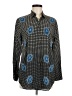 ETRO 100% Silk Houndstooth Black Long Sleeve Silk Top Size EU (IT) 44 / US 8 - photo 1