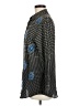 ETRO 100% Silk Houndstooth Black Long Sleeve Silk Top Size EU (IT) 44 / US 8 - photo 5
