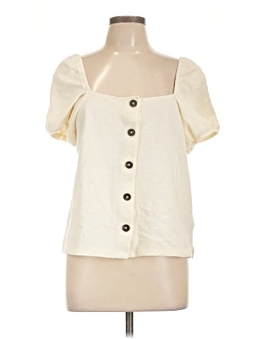 Madewell Jacquard Square-Neck Puff-Sleeve Top (view 1)