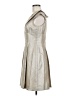 Tahari by ASL Metallic Silver Cocktail Dress Size 6 Petite - photo 5