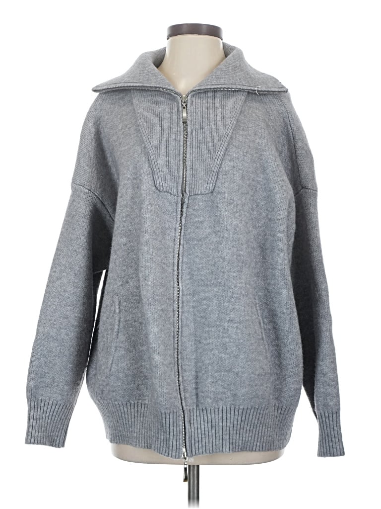 Pre-owned Commense Zip Up Hoodie In Gray