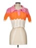 PrettyLittleThing 100% Polyester Orange Short Sleeve Top Size L - photo 1