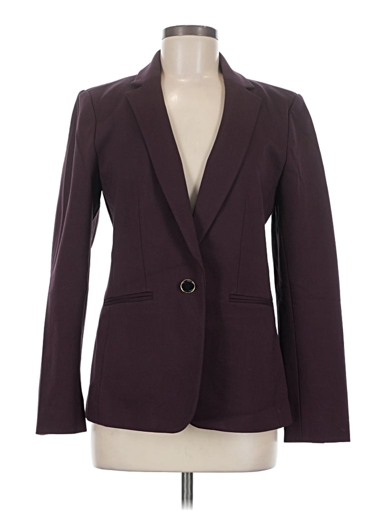 Pre-owned Ann Taylor Factory Blazer Jacket In Burgundy