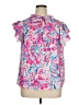 Unbranded 100% Polyester Pink Short Sleeve Blouse Size 14 - photo 1