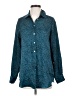 Zara Animal Print Teal Long Sleeve Blouse Size S - photo 1