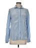 J.Crew 100% Viscose Stripes Blue Long Sleeve Button-Down Shirt Size 6 - photo 1