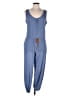 Kain Label 100% Cotton Solid Blue Jumpsuit Size L - photo 1