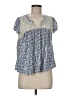 Akemi + Kin 100% Cotton Blue Short Sleeve Blouse Size M - photo 1