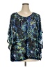 Kohl's 100% Nylon Blue 3/4 Sleeve Blouse Size 2X - photo 1