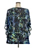 Kohl's 100% Nylon Blue 3/4 Sleeve Blouse Size 2X - photo 2