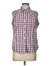 Shyanne 100% Cotton Tweed Red Sleeveless Button-Down Shirt Size L - photo 1