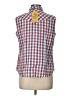 Shyanne 100% Cotton Tweed Red Sleeveless Button-Down Shirt Size L - photo 2