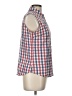 Shyanne 100% Cotton Tweed Red Sleeveless Button-Down Shirt Size L - photo 4