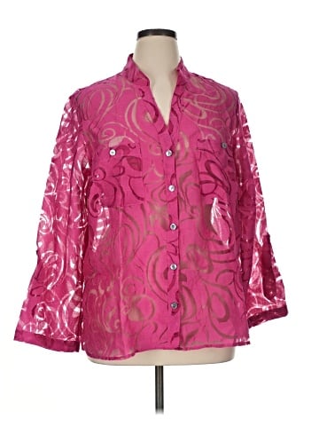 Notations 3/4 Sleeve Button-Down Shirt (view 1)