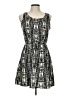 Indulge 100% Polyester Graphic Gray Casual Dress Size L - photo 1