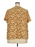 Ashley Blue Animal Print Yellow Short Sleeve Blouse Size 3X - photo 2