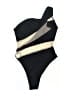 Unbranded Chevron-herringbone Black One Piece Swimsuit One size - photo 2
