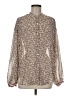 Max Studio Animal Print Brown Long Sleeve Blouse Size M - photo 1
