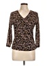 Rena Rowan Brown 3/4 Sleeve Top Size L - photo 1