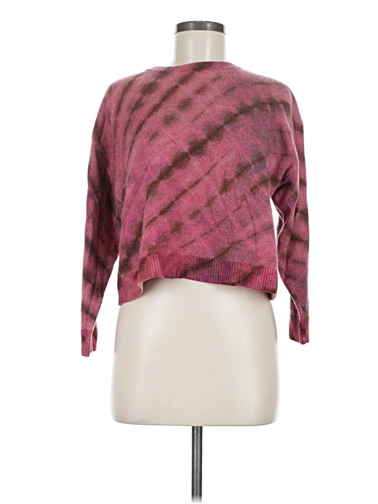 Pre-owned Anthropologie Cashmere Pullover Sweater In Burgundy