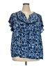 Zac & Rachel 100% Polyester Blue Short Sleeve Blouse Size 3X - photo 1